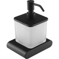 Sapho FLORI dávkovač mýdla, 300 ml, mléčné sklo, černá mat RF019/15