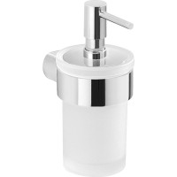 Gedy PIRENEI dávkovač mýdla 110 ml, mléčné sklo, chrom PI8113