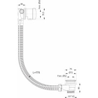Polysan Vanová souprava s napouštěním, bovden, délka 775mm, zátka 72mm, zlato 71685G