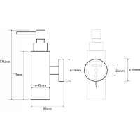 Sapho X-ROUND dávkovač mýdla 150ml, chrom XR104