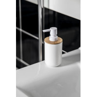 Aqualine SNOW dávkovač mýdla na postavení 350ml, bílá/bambus 7578