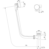 Polysan Vanová souprava s napouštěním, bovden, délka 775mm, zátka 72mm, zlato mat 71685GB