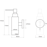 Sapho X-STEEL dávkovač mýdla 150ml, nerez mat XS100