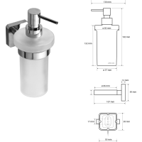 Sapho INSIA dávkovač mýdla 230ml, mléčné sklo, chrom IS019