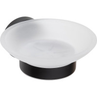 Sapho X-ROUND BLACK mýdlenka, mléčné sklo, černá mat XR803B