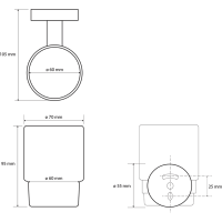 Sapho X-ROUND WHITE sklenka, mléčné sklo, bílá mat XR903W