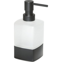 Gedy LOUNGE dávkovač mýdla na postavení, 280 ml, mléčné sklo, černá mat 545514