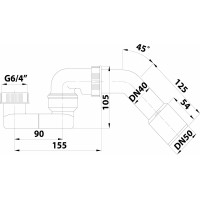 Bruckner Sifon s převlečnou matkou 6/4“ a úhlovým kolenem DN40/50 164.425.0