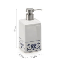 Gedy CIXI dávkovač mýdla na postavení, porcelán, bílá/modrá CX8189