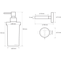 Sapho X-STEEL dávkovač mýdla 230ml, mléčné sklo, nerez mat XS101
