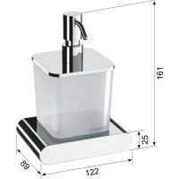 Sapho FLORI dávkovač mýdla, 300 ml, mléčné sklo, chrom RF019