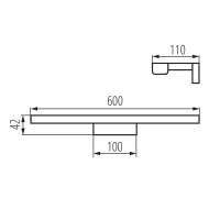 KANLUX ASTEN LED svítidlo 12W, 600x42x110mm, chrom 26681