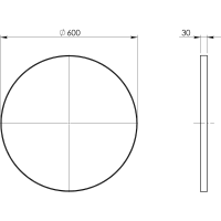 Gedy Zrcadlo kulaté v plastovém rámu ø 60cm, černá mat 6000