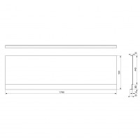 Polysan COUVERT NIKA panel čelní 170x52cm, černá mat 72848.21
