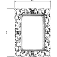 Sapho SAMBLUNG zrcadlo ve vyřezávaném rámu 60x80cm, zlatá IN121