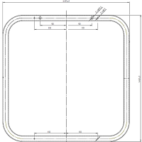 Aqualine WHITE LINE zrcadlo v rámu 44x44cm, bílá 8000