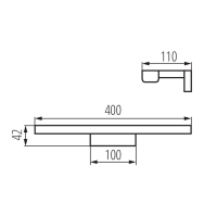 KANLUX ASTEN LED svítidlo 8W, 400x42x110mm, černá mat 26683