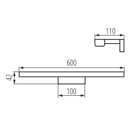 KANLUX ASTEN LED svítidlo 12W, 600x42x110mm, černá mat 26684