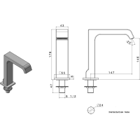 Sapho Výtoková hubice na okraj vany, šířka 43mm, kaskáda, chrom B02