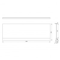 Polysan PLAIN NIKA panel 170x59cm, černá mat 72525.21