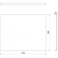 Polysan PLAIN panel boční 75x59cm, černá mat 72687.21