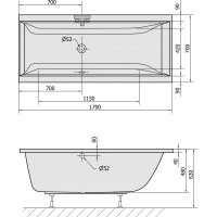 Polysan CLEO obdélníková vana 170x70x48cm, černá mat 74611.21