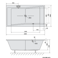 Polysan QUEST obdélníková vana 180x100x49cm, černá mat 78511.21