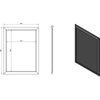 Sapho VALERIA zrcadlo v dřevěném rámu 580x780mm, platina NL393