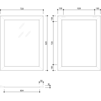 Sapho CORONA zrcadlo v dřevěném rámu 728x928mm, champagne NL720