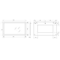 Sapho NIROX zrcadlo v rámu 1200x700mm, dub stříbrný NX127-1111