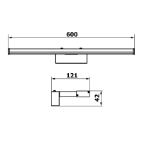 Sapho CHICAGO XL LED svítidlo, 600x120x40mm, 12W, 230V, plast, černá mat AU470