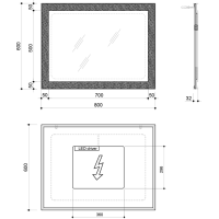 Sapho FLUT zrcadlo s LED podsvícením 600x800mm, bílá FT060