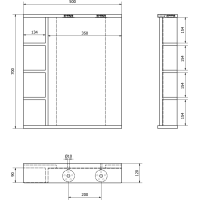Aqualine KORIN zrcadlo s LED osvětlením a policemi 50x70x12cm KO355