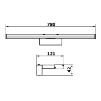 Sapho CHICAGO MAX LED svítidlo, 780x120x40mm, 15W, 230V, plast, černá mat AU473