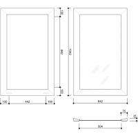 Sapho BERGARA zrcadlo v dřevěném rámu 642x1042mm, zlatá NL528