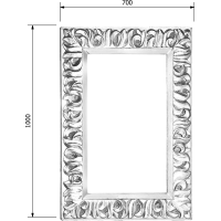 Sapho ZEEGRAS zrcadlo ve vyřezávaném rámu 70x100cm, stříbrná IN432