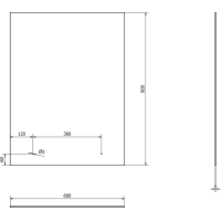 Aqualine Zrcadlo s otvory pro polici 60x80cm, včetně závěsů 22430
