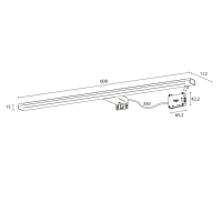 Sapho FELINA LED svítidlo, 12W, 608x15x112mm, chrom FE060
