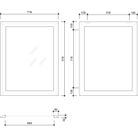 Sapho AMBIENTE zrcadlo v dřevěném rámu 720x920mm, starobílá NL705