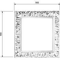 Sapho ZEEGRAS zrcadlo ve vyřezávaném rámu 90x90cm, stříbrná IN401
