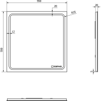 Sapho GEMINI zrcadlo s LED osvětlením 550x550mm GM055