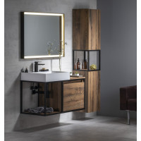 Sapho SORT zrcadlo s LED osvětlením 100x70cm, černá mat ST100