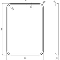 Sapho FLOAT zrcadlo s LED podsvícením 500x700mm, bílá 22571