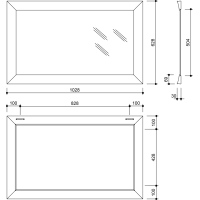 Sapho CORONA zrcadlo v dřevěném rámu 628x1028mm, champagne NL721