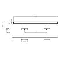 Aqualine SERAPA LED svítidlo, 9W, 230V, 600x40x100mm, hliník, chrom SA148