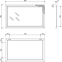 Sapho BOHEMIA zrcadlo v dřevěném rámu 589x989mm, zlatá NL484