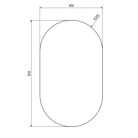 Aqualine Zrcadlo oválné 50x85cm, bez úchytu 22504