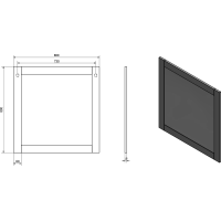 Aqualine FAVOLO zrcadlo v rámu 80x80cm, bílá mat FV080