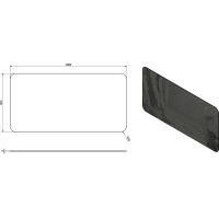 Sapho ISHAPE zrcadlo 1000x500mm, zakulacené rohy, bez úchytu AG510