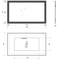 Sapho FLUT zrcadlo s LED podsvícením 1200x700mm, bílá FT120